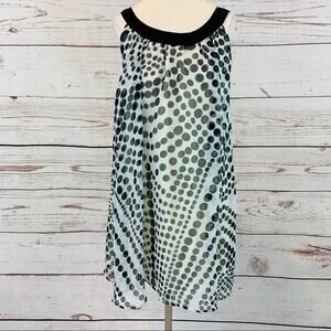 Stella T black and white dot dress sheer